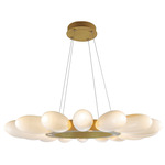 Fiori Radial Ring Chandelier - Gilded Brass / Fiori White