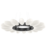 Fiori Radial Ring Chandelier - Matte Black / Fiori White