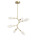 Fiori Modern Vine Chandelier - Gilded Brass / Fiori White