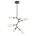 Fiori Modern Vine Chandelier - Matte Black / Fiori White