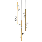 Stella Round Multi Light Pendant - Heritage Brass / Cast Zircon