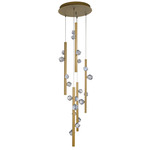 Stella Round Multi Light Pendant - Gilded Brass / Cast Zircon