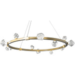 Stella Ring Chandelier - Heritage Brass / Cast Zircon