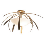 Dahlia Semi Flush Ceiling Light - Soft Gold / Opal