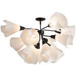 Mobius Semi Flush Ceiling Light - Black / Spun Frost