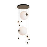 Abacus Round Multi Light Pendant - Bronze / Opal