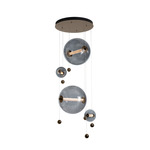 Abacus Round Multi Light Pendant - Bronze / Cool Grey