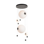 Abacus Round Multi Light Pendant - Dark Smoke / Opal