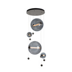 Abacus Round Multi Light Pendant - Dark Smoke / Cool Grey