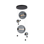 Abacus Round Multi Light Pendant - Black / Cool Grey