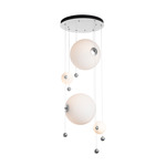 Abacus Round Multi Light Pendant - Sterling / Opal
