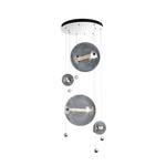 Abacus Round Multi Light Pendant - Sterling / Cool Grey