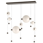 Abacus Linear Multi Light Pendant - Bronze / Opal
