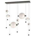 Abacus Linear Multi Light Pendant - Dark Smoke / Opal