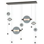 Abacus Linear Multi Light Pendant - Dark Smoke / Cool Grey