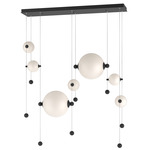 Abacus Linear Multi Light Pendant - Black / Opal