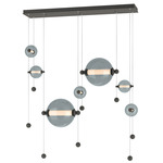 Abacus Linear Multi Light Pendant - Natural Iron / Cool Grey