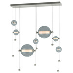 Abacus Linear Multi Light Pendant - Sterling / Cool Grey