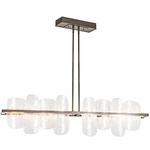 Vitre Linear Pendant - Bronze / White Swirl