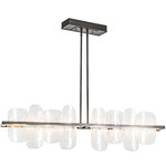 Vitre Linear Pendant - Dark Smoke / White Swirl