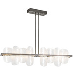 Vitre Linear Pendant - Natural Iron / White Swirl