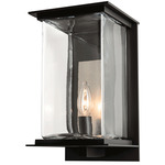 Kingston Outdoor Wall Sconce - Coastal Black / Translucent Vintage Platinum