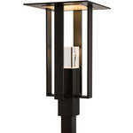 Shadow Box Outdoor Post Light - Coastal Black / Clear