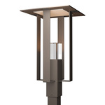 Shadow Box Outdoor Post Light - Coastal Dark Smoke / Clear