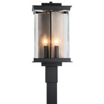 Kingston Outdoor Post Light - Coastal Black / Translucent Soft Gold