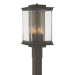 Kingston Outdoor Post Light - Coastal Dark Smoke / Translucent Soft Gold