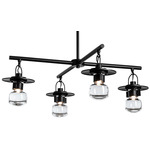 Mason 4 Light Outdoor Pendant - Coastal Black / Clear