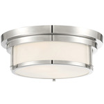 Finn Ceiling Light - Polished Nickel / White