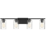 Ruth Bathroom Vanity Light - Matte Black / Clear