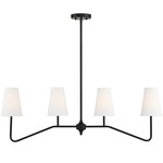 Daphne Linear Chandelier - Matte Black / White