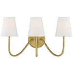 Daphne Vanity Light - Natural Brass / White