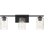 Ruth Bathroom Vanity Light - Matte Black / Clear