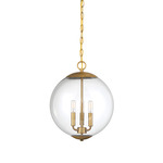 Florence Pendant - Natural Brass / Clear