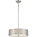 Harris Pendant - Brushed Nickel / White