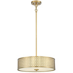 Harris Pendant - Natural Brass / White