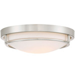 Kiki Semi Flush Ceiling Light - Brushed Nickel / White