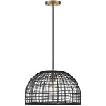 Reeve Pendant - Natural Brass / Black