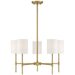 Olivia Chandelier - Natural Brass / White