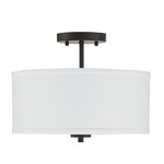 Patricia Semi Flush Ceiling Light - Matte Black / White