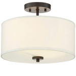 Patricia Semi Flush Ceiling Light - Oil Rubbed Bronze / White