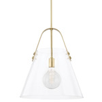 Karin Pendant - Aged Brass / Clear