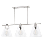 Karin Linear Chandelier - Polished Nickel / Clear