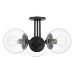 Meadow Semi Flush Ceiling Light - Old Bronze / Clear