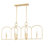 Mallory Linear Chandelier - Gold Leaf