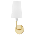 Janice Wall Sconce - Aged Brass / White