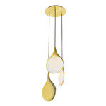 Stillabunt Chandelier - Gold Leaf / Off White